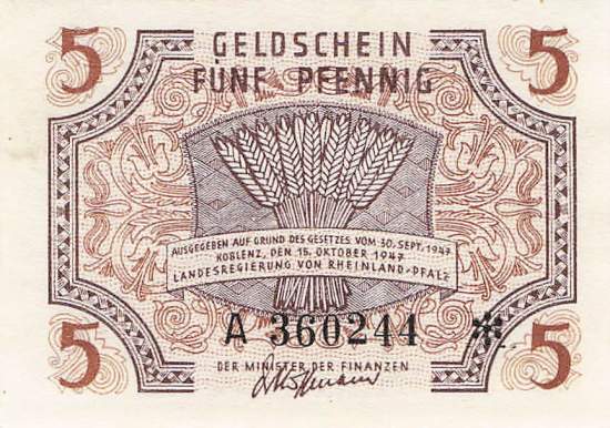 r.211 A 5 Pfennig 1947